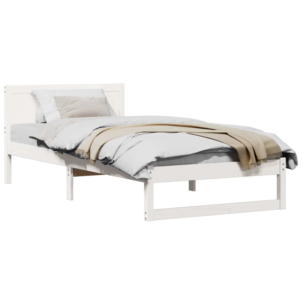 Struttura del letto Bianco 75 x 190 cm Pino massello 873299