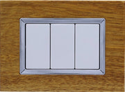 Placca Elegance 3M 4M 6M Compatibile Bticino Matix Legno Chiaro,3 POSTI