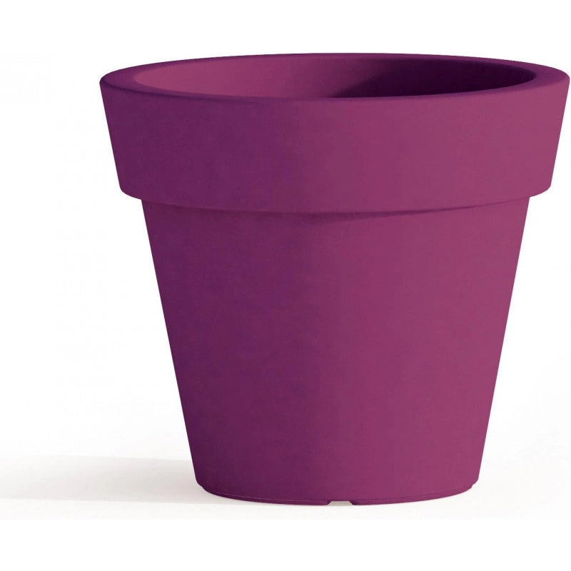 Vaso moderno di design Ø50 H44 in polimero viola resistente per interno ed esterno - Made in Italy - Monacis