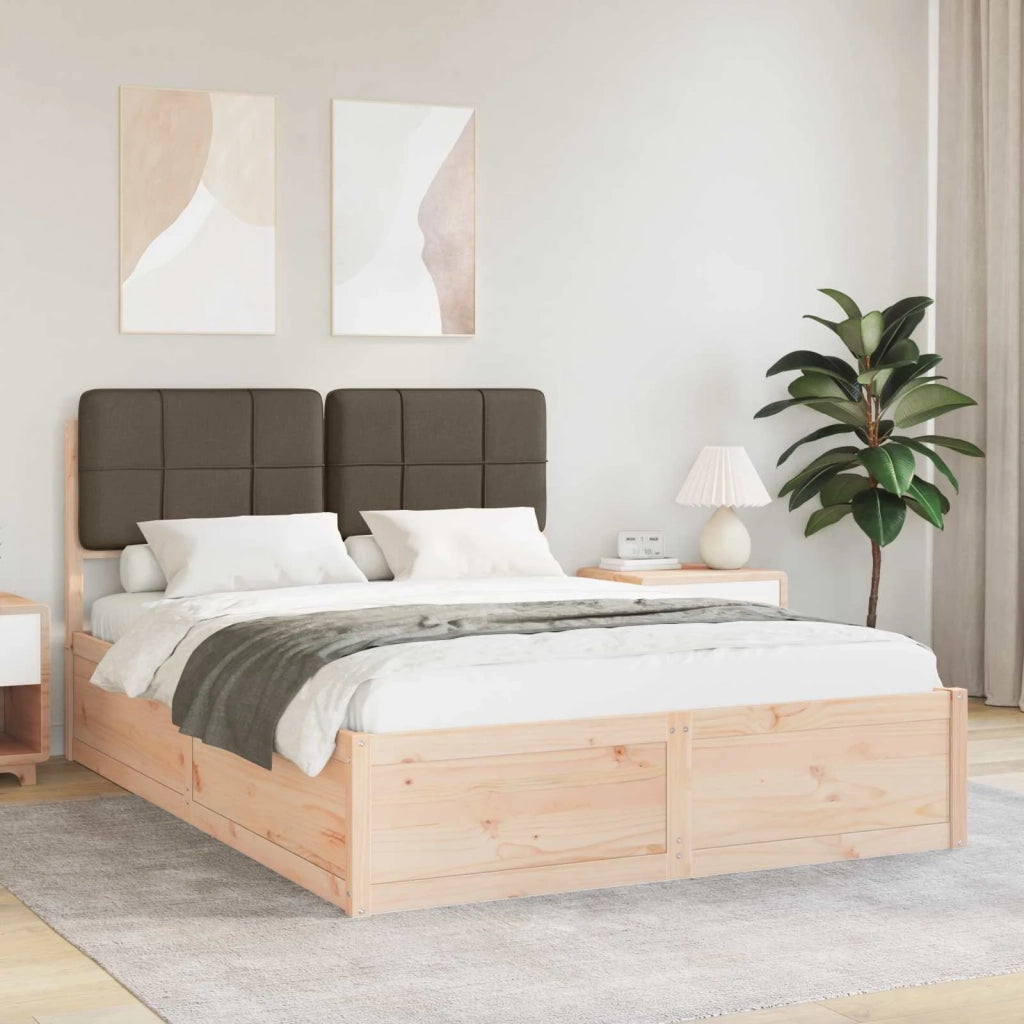 Letto con Testiera Rivestita Talpa 135 x 190 cm Pino massello 3398207
