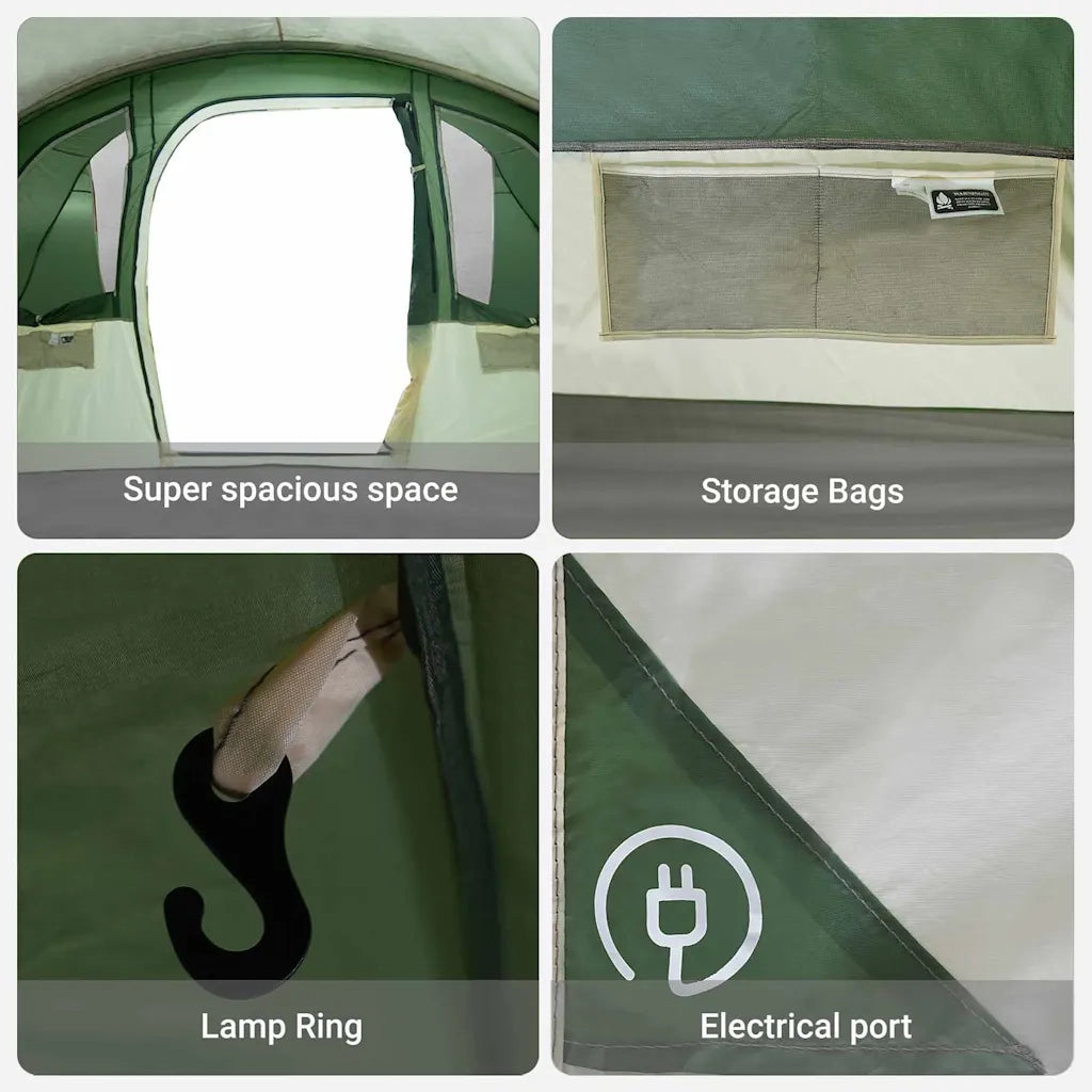 Tenda Familiare con tetto Verde e Bianco 576 x 325 x 213 cm 4100682