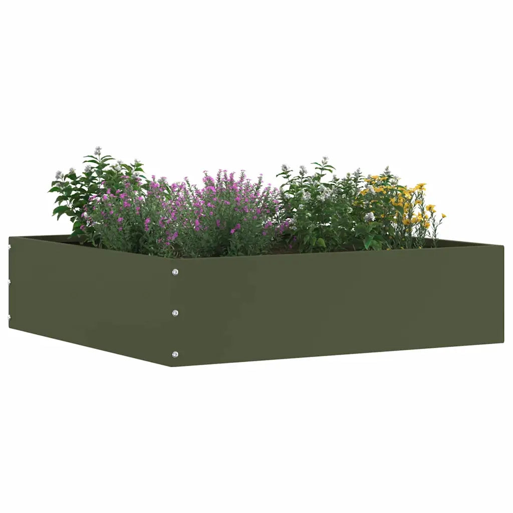 Bordura per Prato 6 pcs Verde oliva 50 x 50 x 13 cm Acciaio 874723