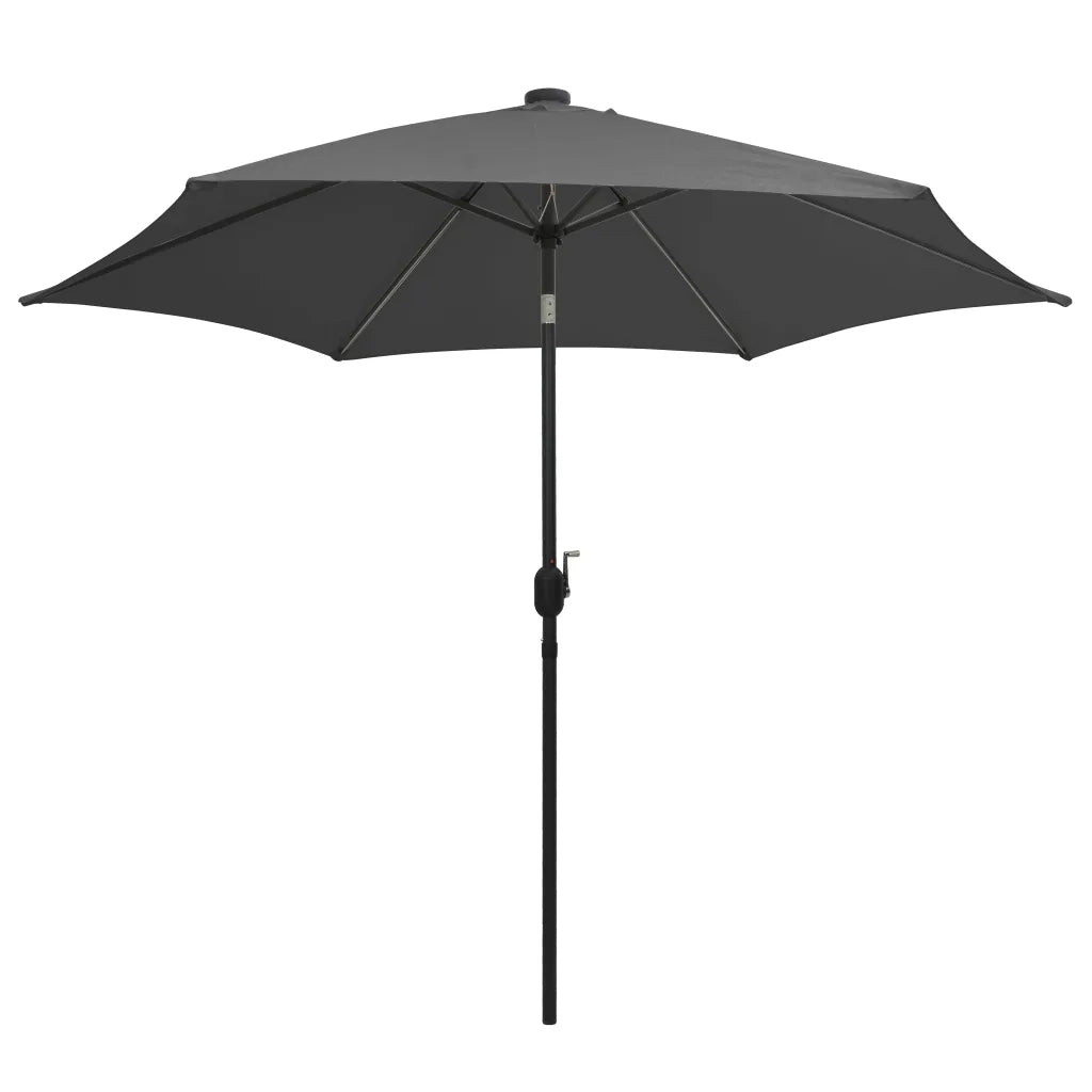 Ombrello | Parasolne con Luci a LED e Palo in Alluminio 300 cm Antracite
