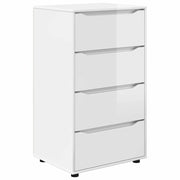 Set di 2 mobili contenitori moderni e funzionali 60 x 48 x 105 cm realizzati in legno ingegnerizzato bianco lucido 02_0056190
