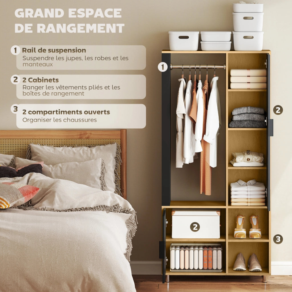 Armadio con specchio e appendiabiti ¨C Minimal ¨C 80x30x170 cm