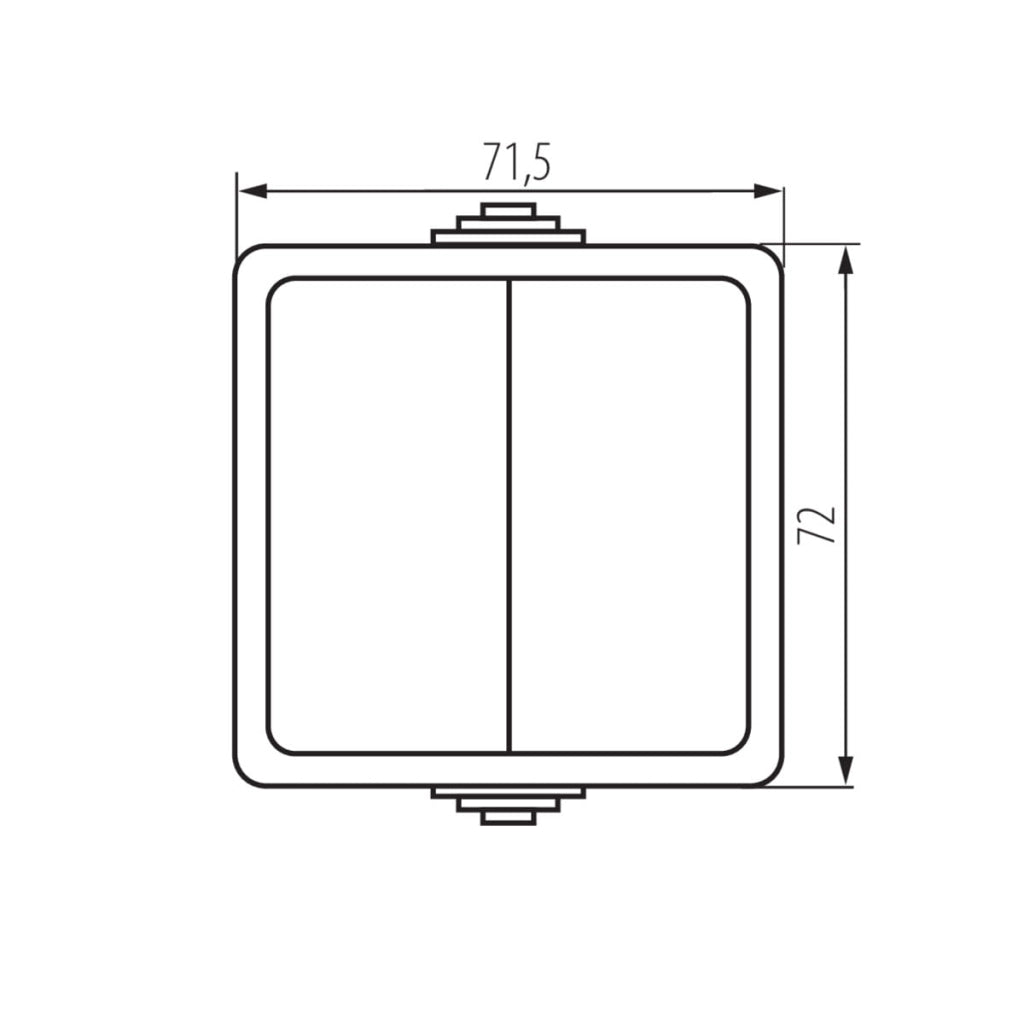 Kanlux TEKNO interruttore doppio nero IP54 10AX 25351