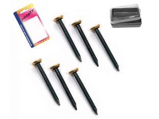 CHIODI IN ACCIAIO TESTA OTTONE IN BLISTER- - mm.20 in bl.15 pz. - 12 blister
