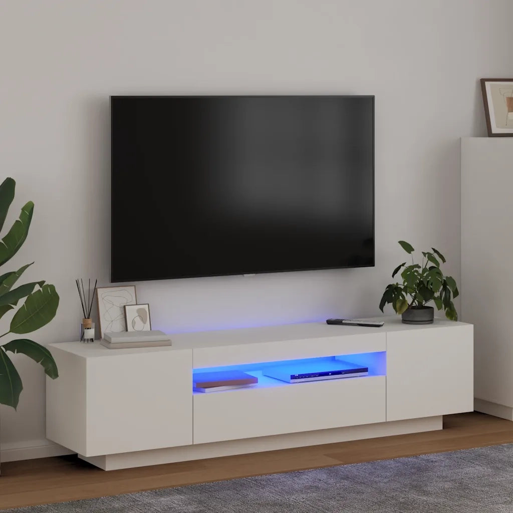 Mobile Porta TV con Luci LED Bianco 160x35x40 cm 804427
