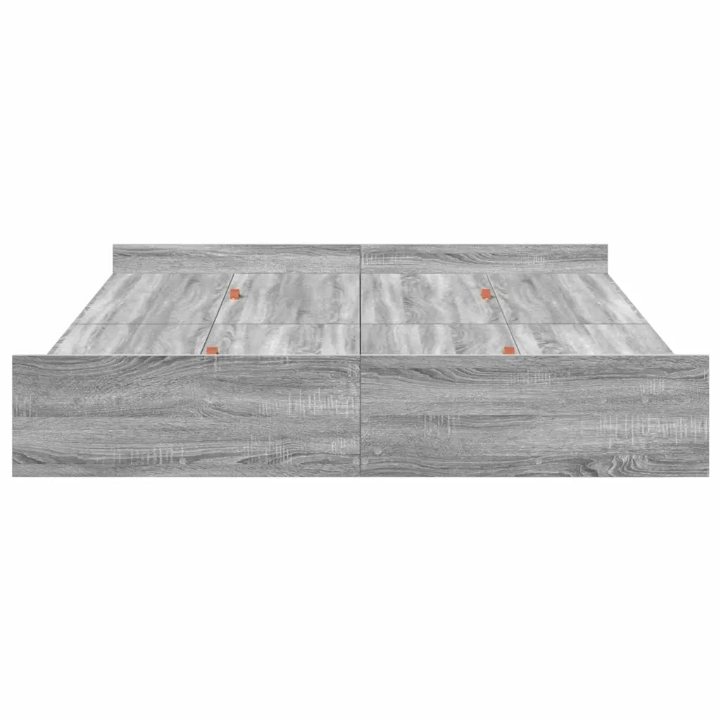 Struttura letto con contenitore-Giroletto con contenitore Grigio Sonoma 140 x 190 cm