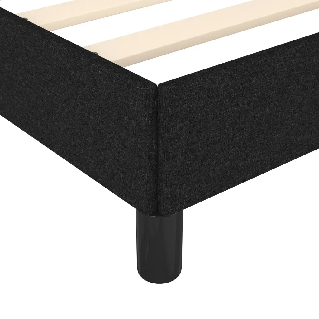 Letto singolo | Letto per adulti | Giroletto senza Materasso Nero 100x200 cm in Tessuto
