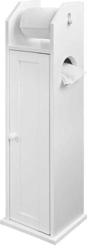 Supporto per Cartucce WC - Cassettiera per Bagno - 20 x 18 x 78 cm - Hout - Bianco