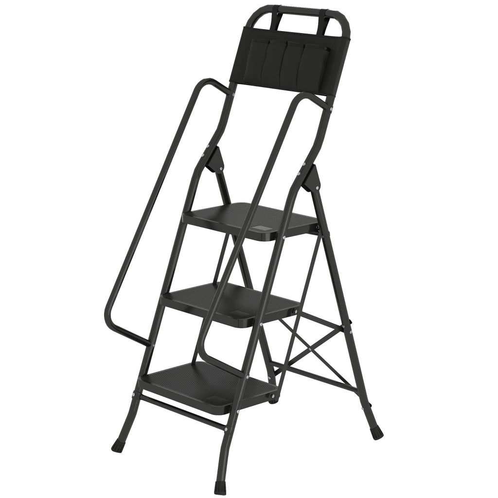 Scala a Libretto 3 Gradini con Borsa Attrezzi ¨C zephmum ¨C Nero