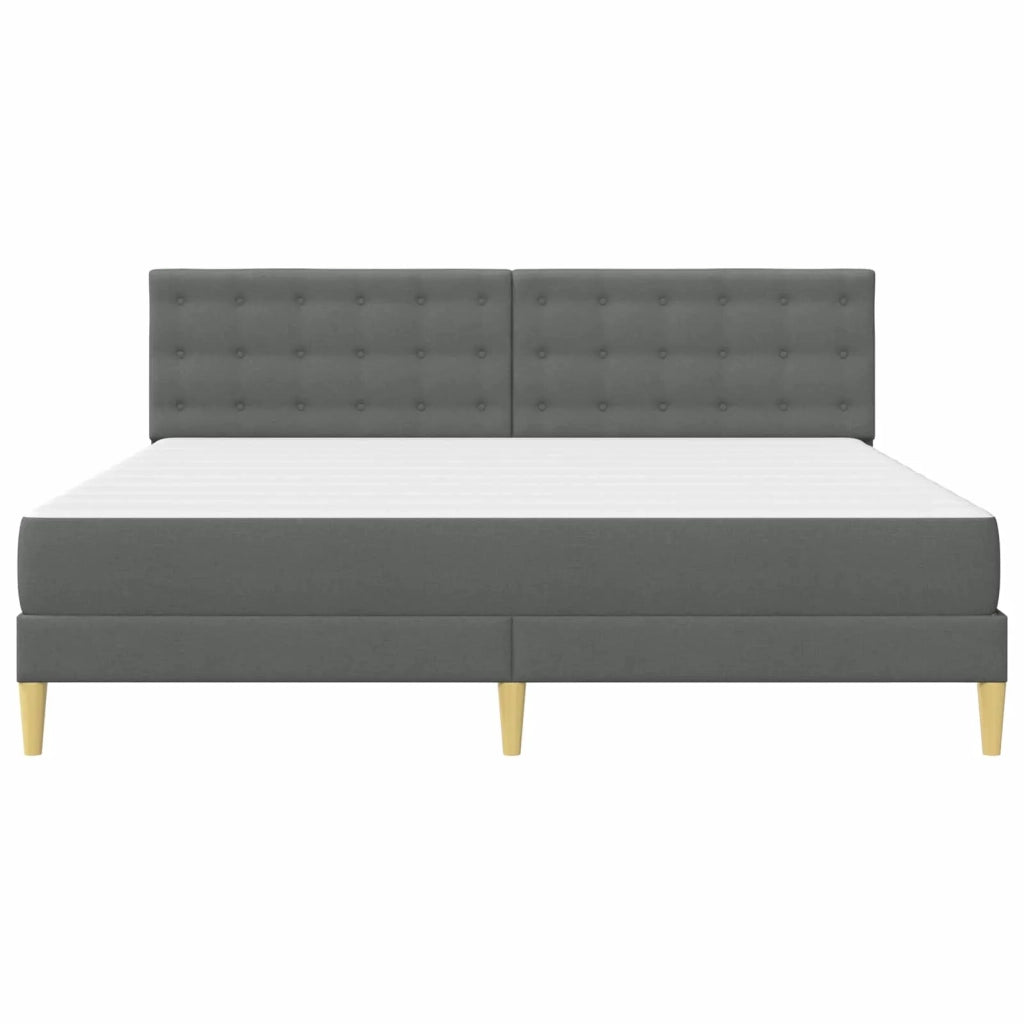 Struttura letto con materasso Grigio scuro 200 x 200 cm Tessuto 3415129