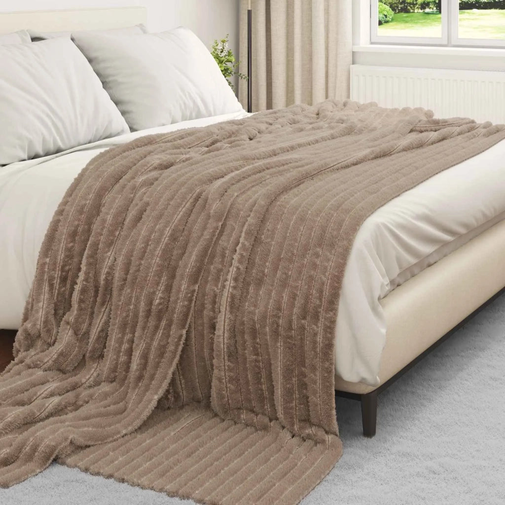Coperte da Pile 6 pcs Cammello 270 x 240 cm Panno 42016872