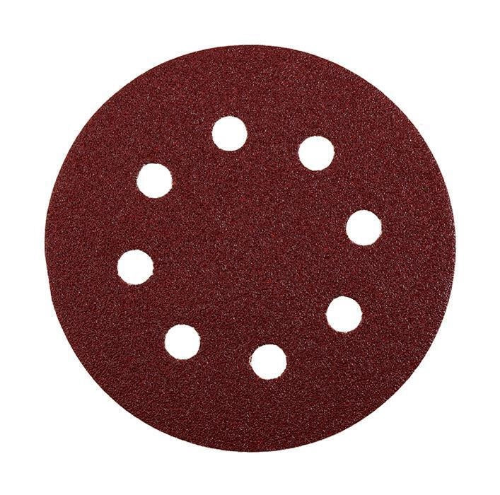 KWB 491918 Disco Abrasivo Quick Stick per Levigatrice Orbitale 125 mm Grana 180 8 Fori 5 pezzi colore Marrone