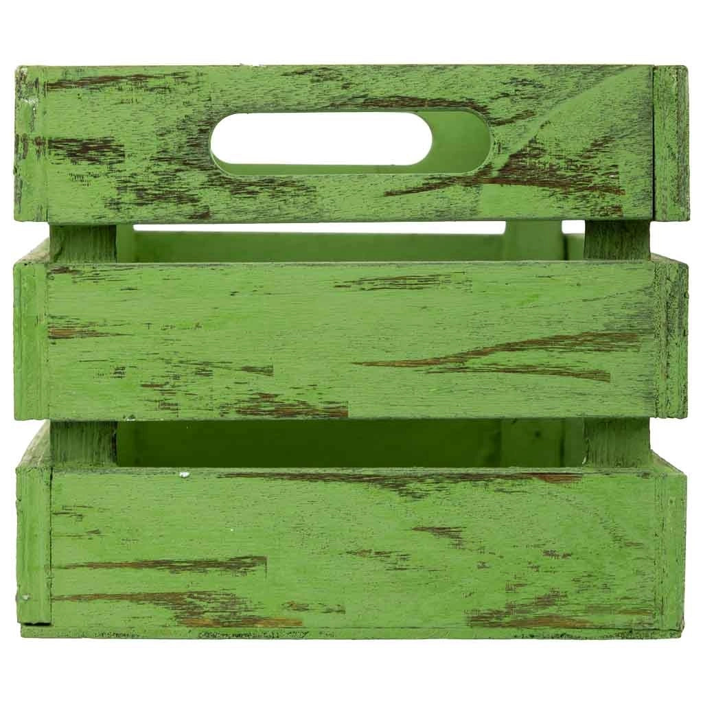 Cassetto in legno verde 18x12x10h cm