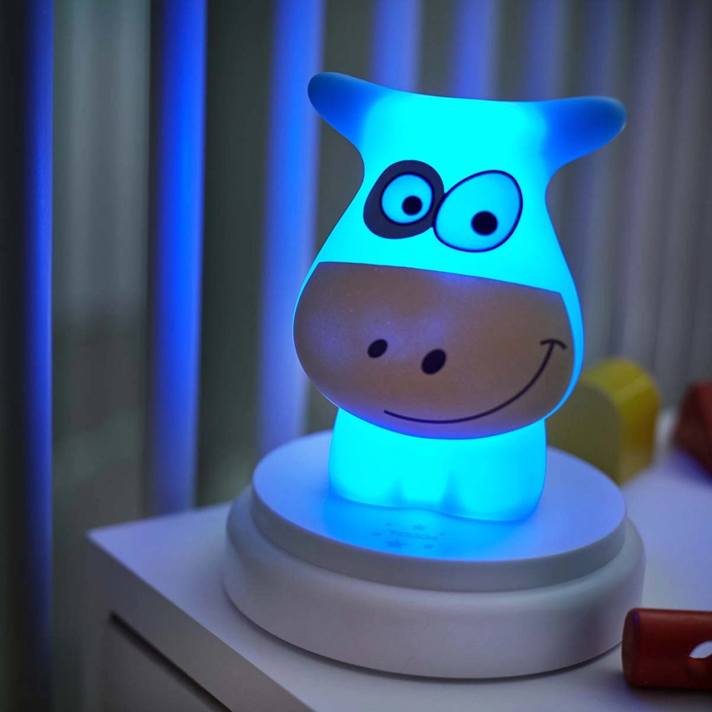 NAUGHTY COW Luce notturna a LED per mucche dal design simpatico Blu Alecto