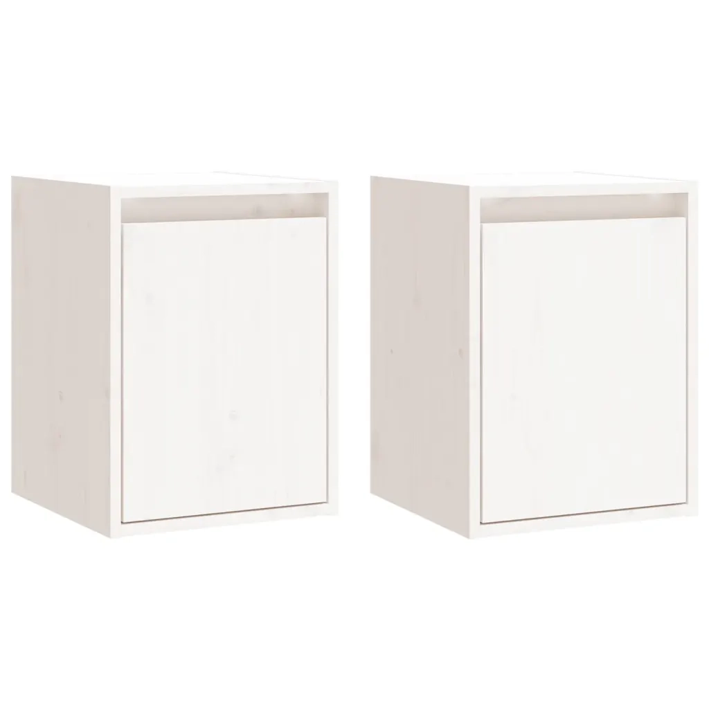 Pensili 2 pz Bianchi 30x30x40 cm in Legno Massello di Pino CFW4424103