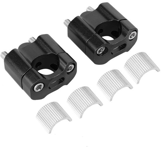 Sostegni per Manubrio - Realizzati in Alluminio CNC - 22mm/28mm - Fermo Universale per Motocicletta - Antiscivolo - Incluso Gommino/Guinche - 100% Nuovo - Alzamanubrio per Motocicletta