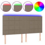 Testiera | Testata a LED Tortora 160x5x118/128 cm in Tessuto