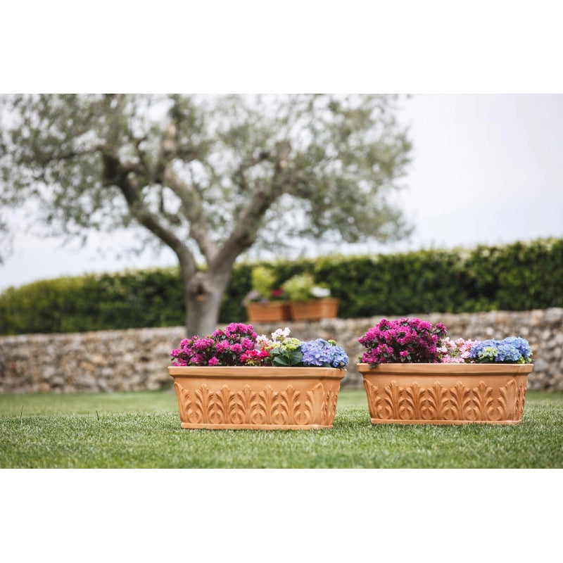 Vaso Fioriera decorativa classica tradizionale 70x33 H27 in polimero resistente impruneta per piante per giardini e terrazze - Made in Italy - Monacis