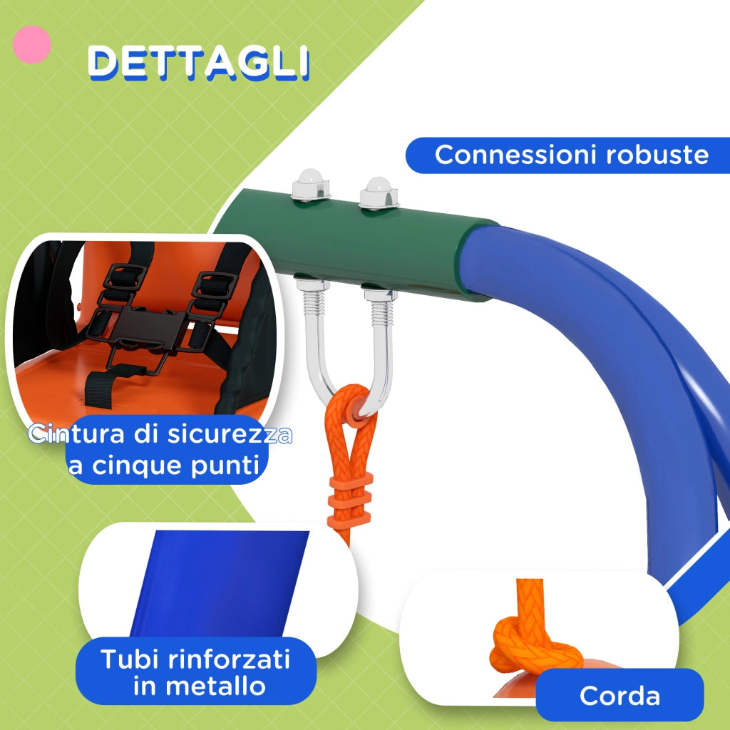 Altalena 2 posti per bambini ¨C Minimal ¨C arancione e blu