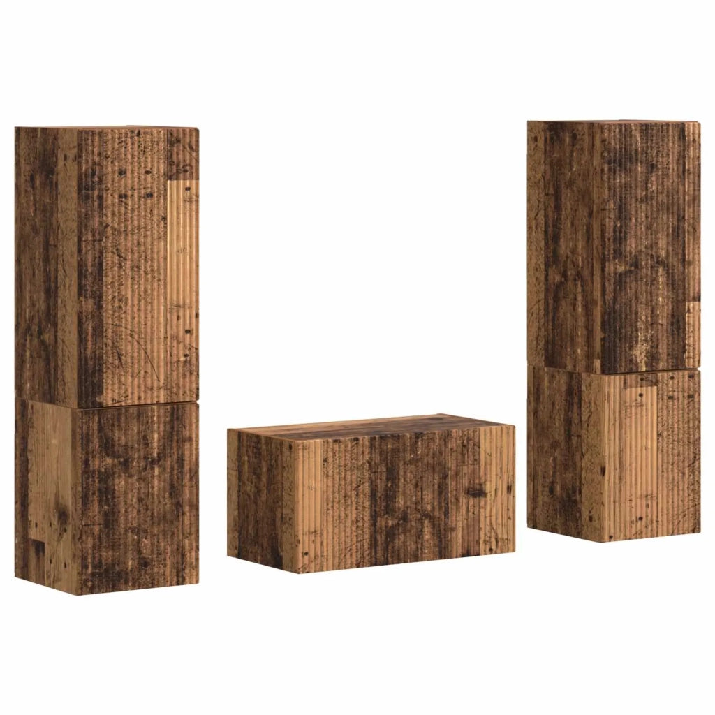 Set mobile TV 5 pcs Legno vecchio Legno multistrato