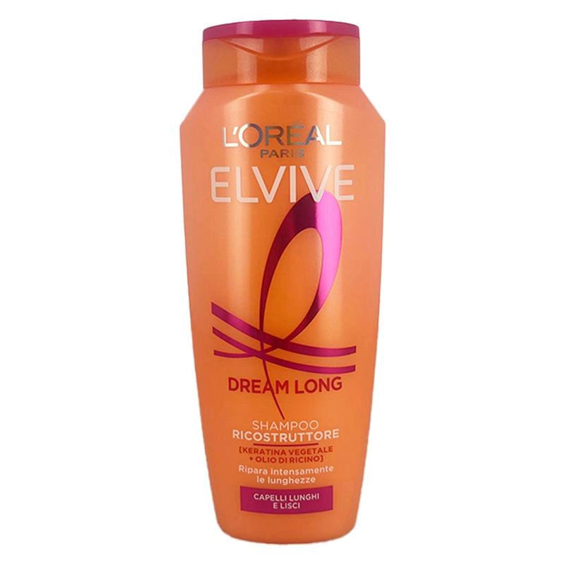 L'OREAL PARIS ELVIVE SHAMPOO RICOSTRUTTORE CON KERATINA VEGETALE + OLIO DI RICINO PER CAPELLI LUNGHI E LISCI 250 ML