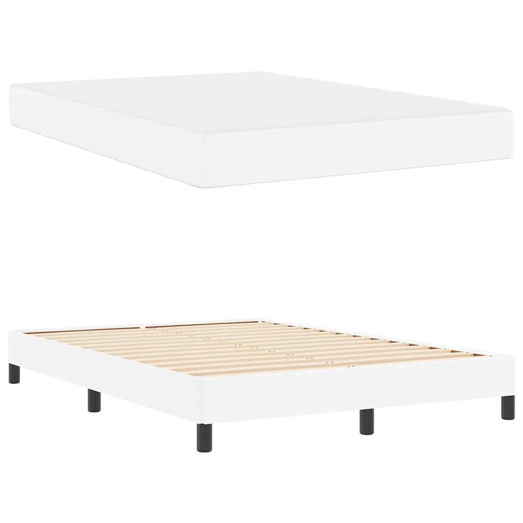 Struttura del letto-Giroletto-Rete del Letto Bianco Puro 160 x 200 cm Tessuto