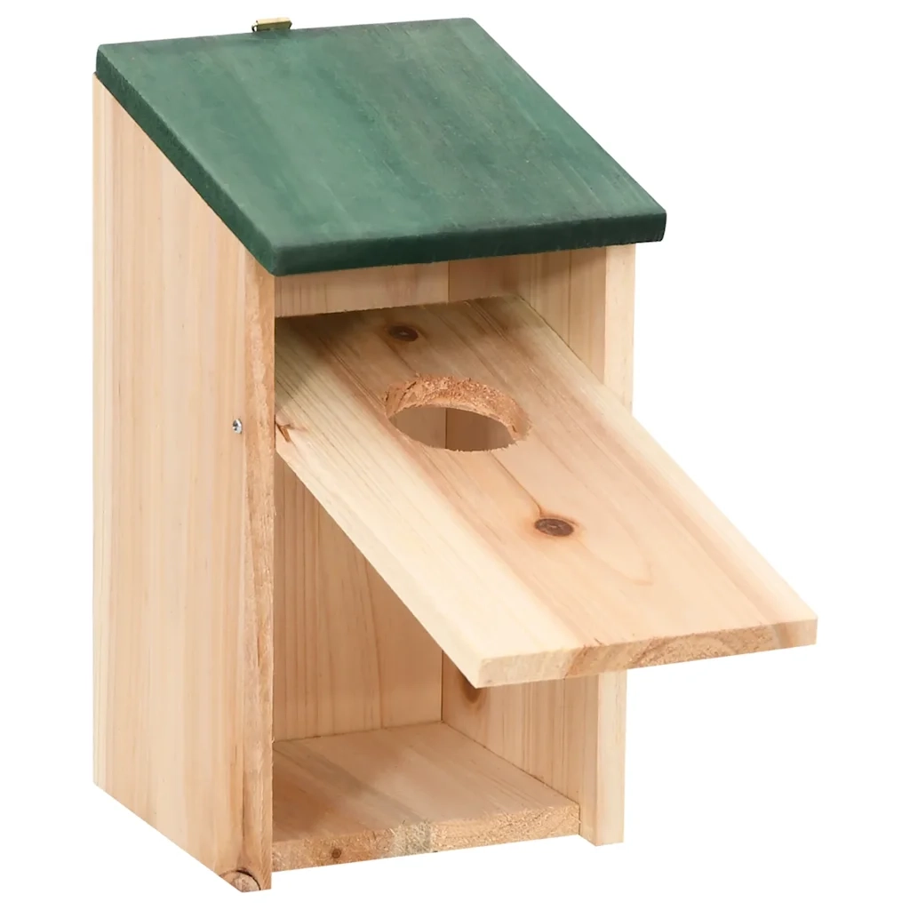 Casette per Uccelli 10 pz in Legno Massello di Abete 12x12x22cm CFW2612038
