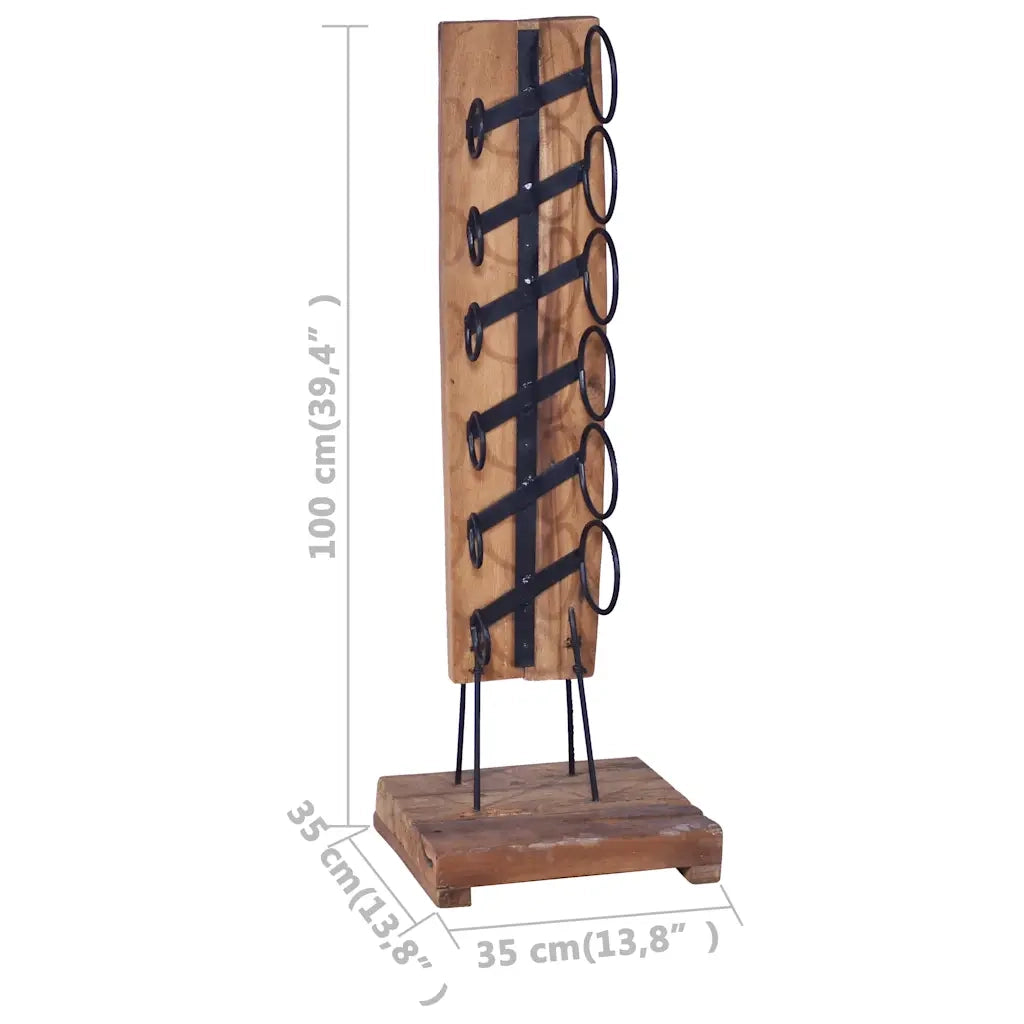Cantinetta per 6 Bottiglie 35x35x100 cm in Legno di Teak 288809