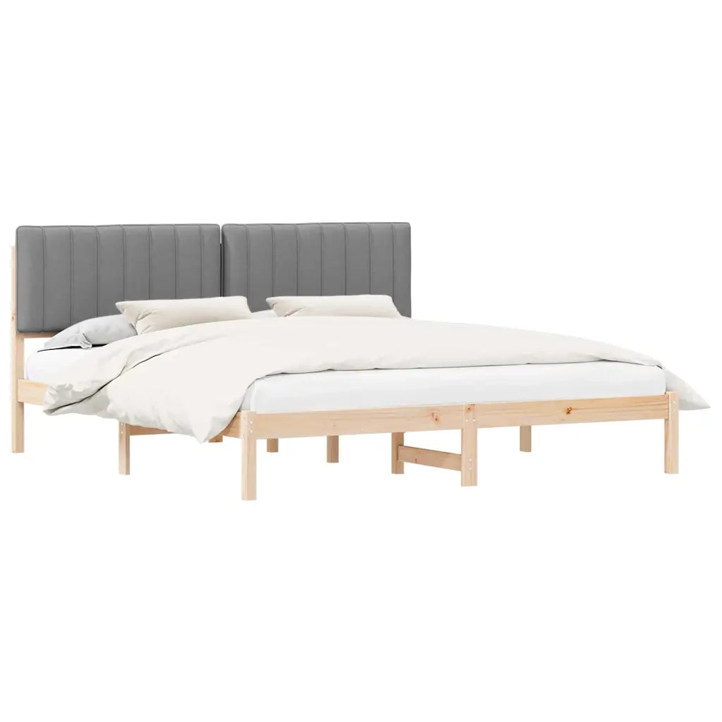 Letto con Testiera Rivestita-Struttura Letto con Testiera Grigio chiaro 180 x 200 cm 559748