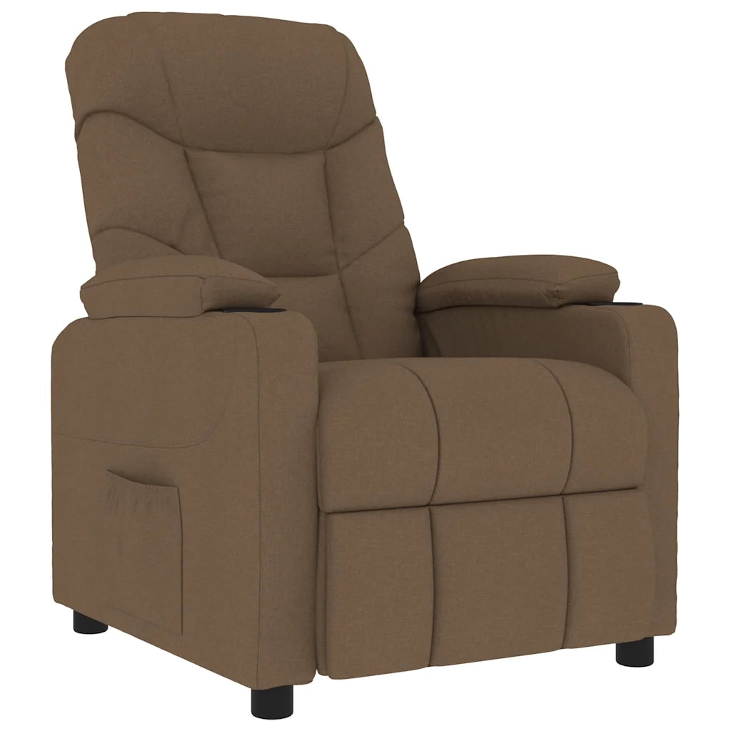 Poltrona Massaggiante Marrone in Tessuto 339096