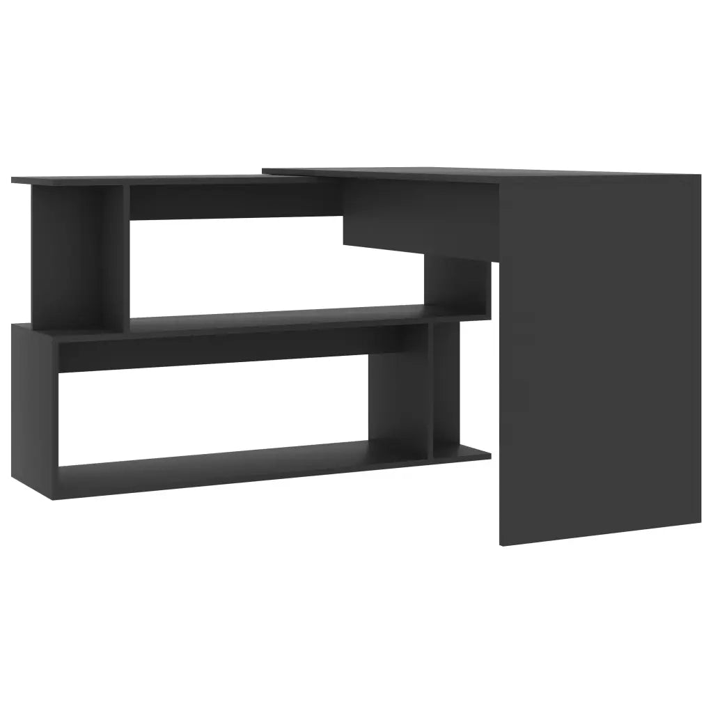 Scrivania ad Angolo Grigia 200x50x76 cm in Legno Multistrato