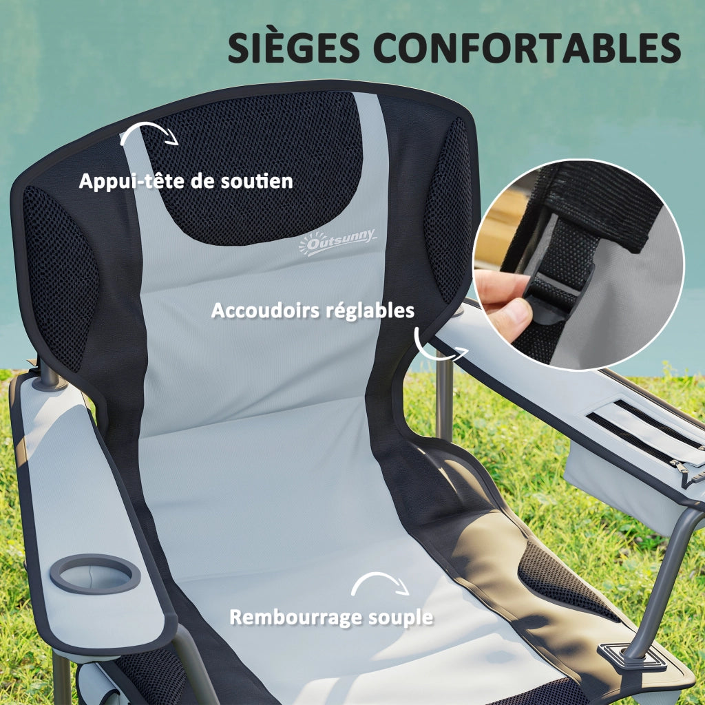 Sedia da campeggio pieghevole con braccioli ¨C Minimal ¨C Nero