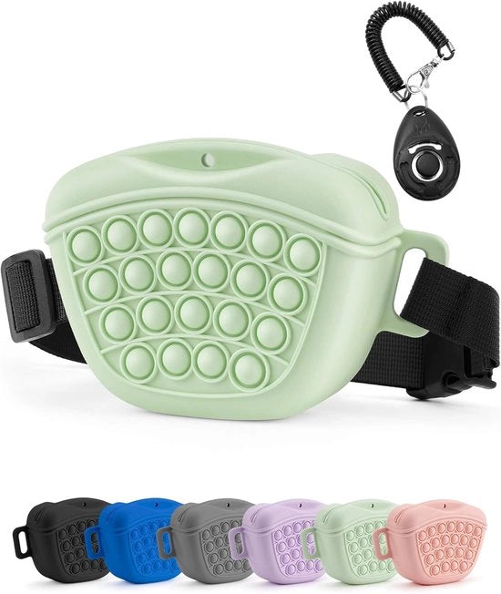 Tas per cane con clicker di addestramento, chiusura magnetica per cibi, adatta per allenamento di cuccioli, passeggiate o esercizi di obbedienza