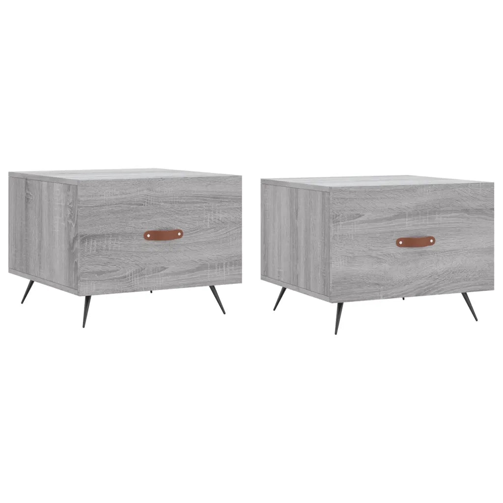 Tavolini Salotto 2pz Grigio Sonoma 50x50x40cm Legno Multistrato 829345
