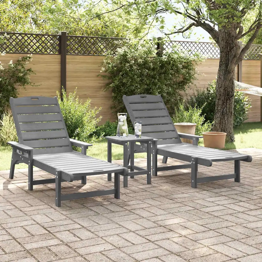 Lettino da sole 2 pcs Grigio chiaro 195,5 x 53 x 98,5 cm 3335853