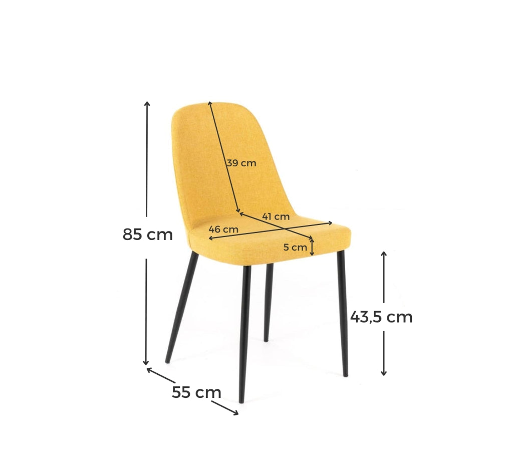 4x Sedia in Tessuto 55cm X 46cm H. 85cm