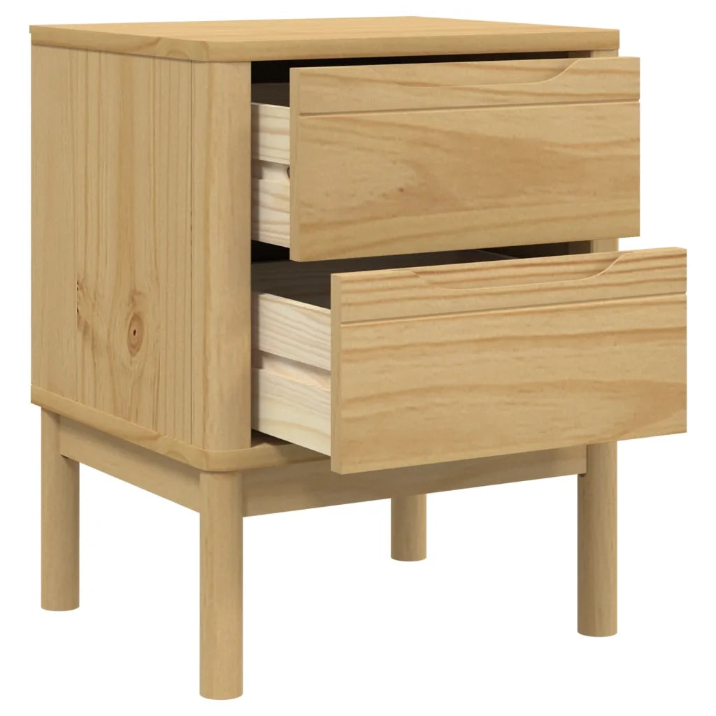 Comodino FLORO Marrone Cera 45x39x57 cm Legno di Pino 374002