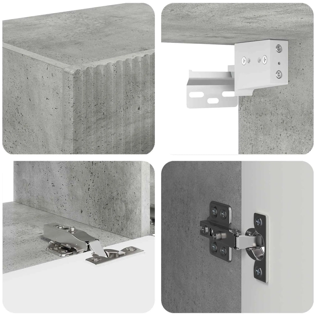 Set mobile TV 3 pz | Armadietto TV | Mobile Porta TV Grigio cemento Legno multistrato