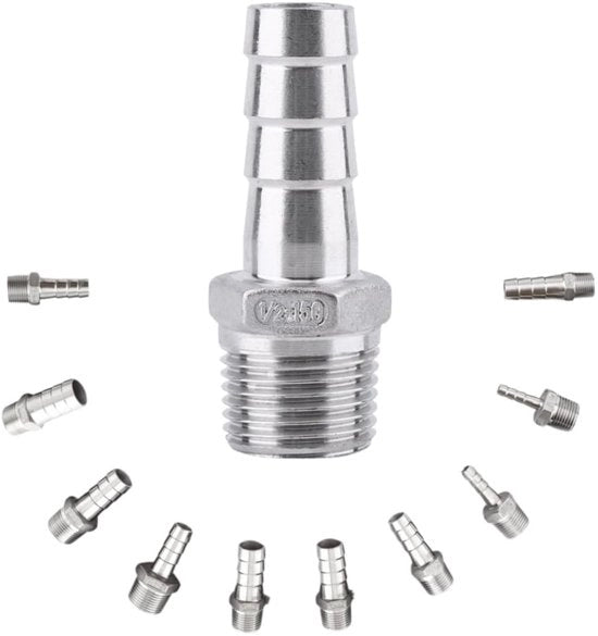 Connettori per tubi in acciaio inossidabile - 1/2×15mm - Connettore di tubo per tubi di gas e acqua - Ideale per uso domestico