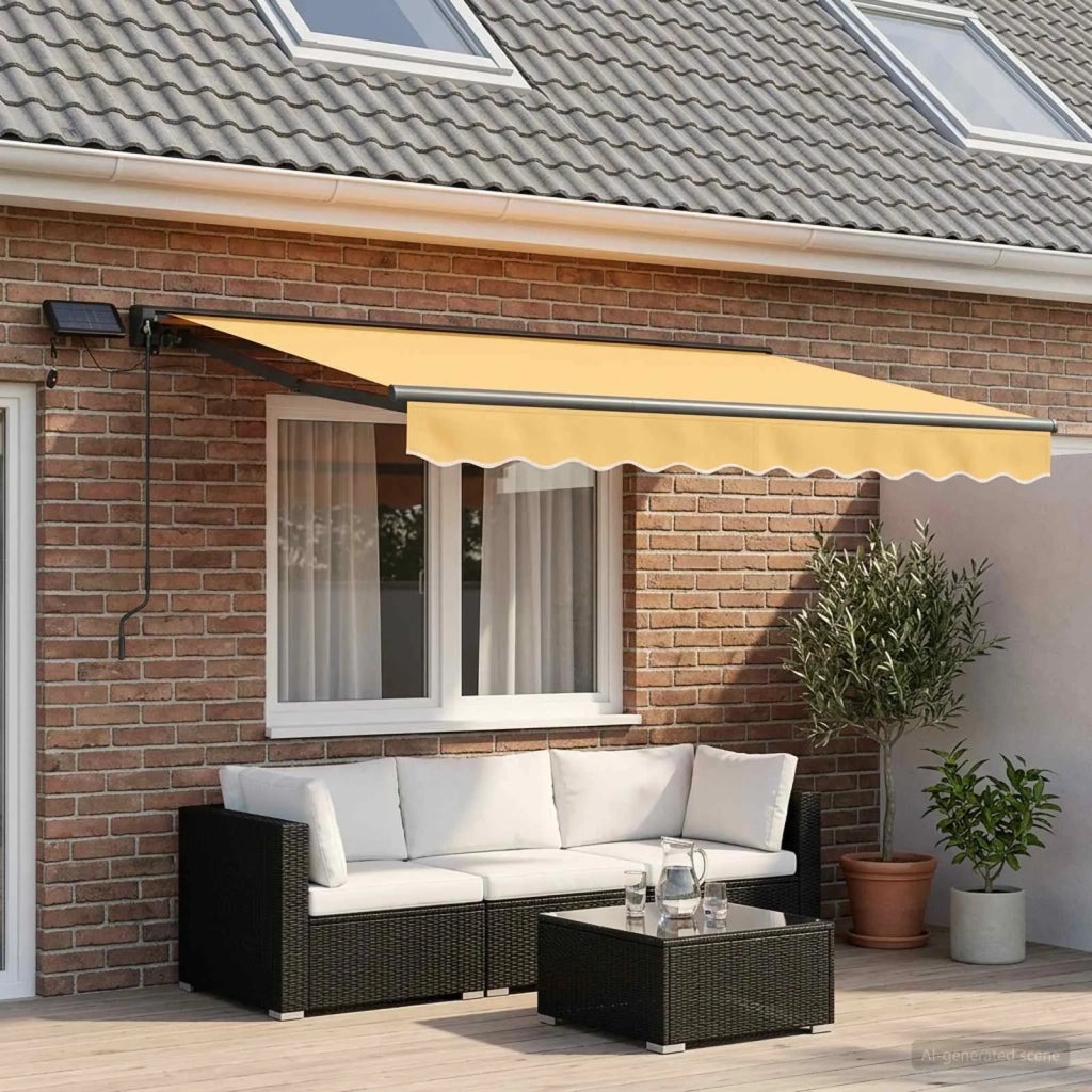 Cornice per Tenda Manuale con LED Sabbia 3,5 x 2,5 m 3426004
