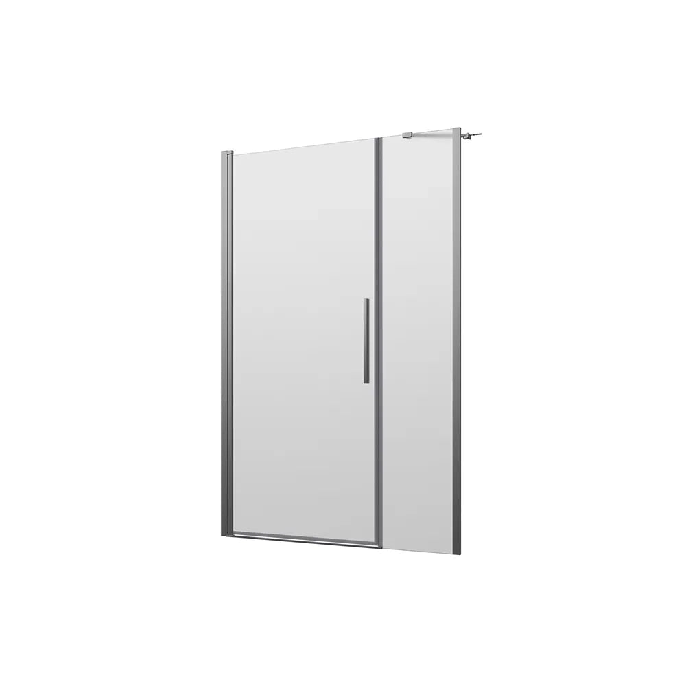 Porta doccia 116-120cm apertura a battente con profili cromati e vetro da 6mm opaco h195 | Elba