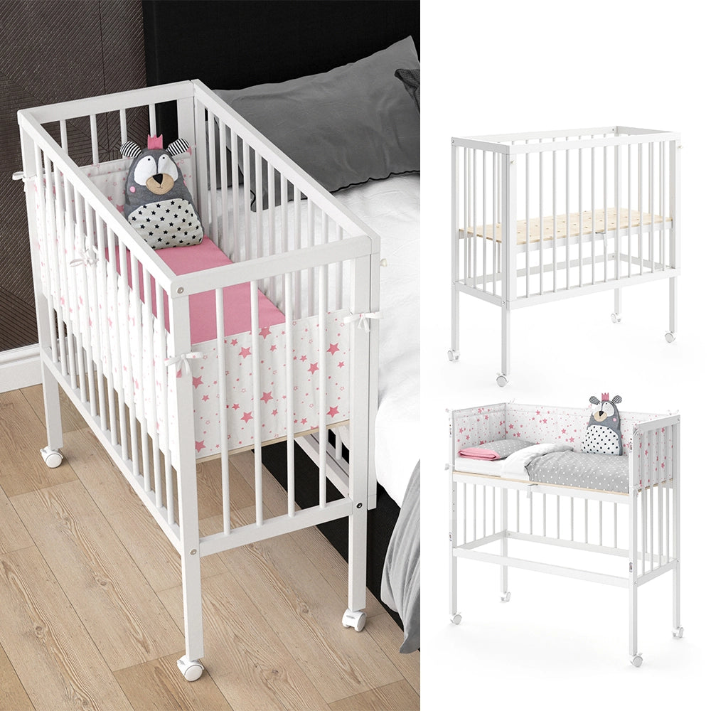 Vitalispa Lettino da attaccare al letto Bianco 94 x 90 cm 2 guide laterali