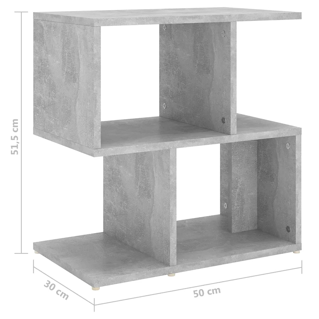 Comodino | Armadio da Notte | Mobiletto da notte Grigio Cemento 50x30x51,5 cm in Legno Multistrato