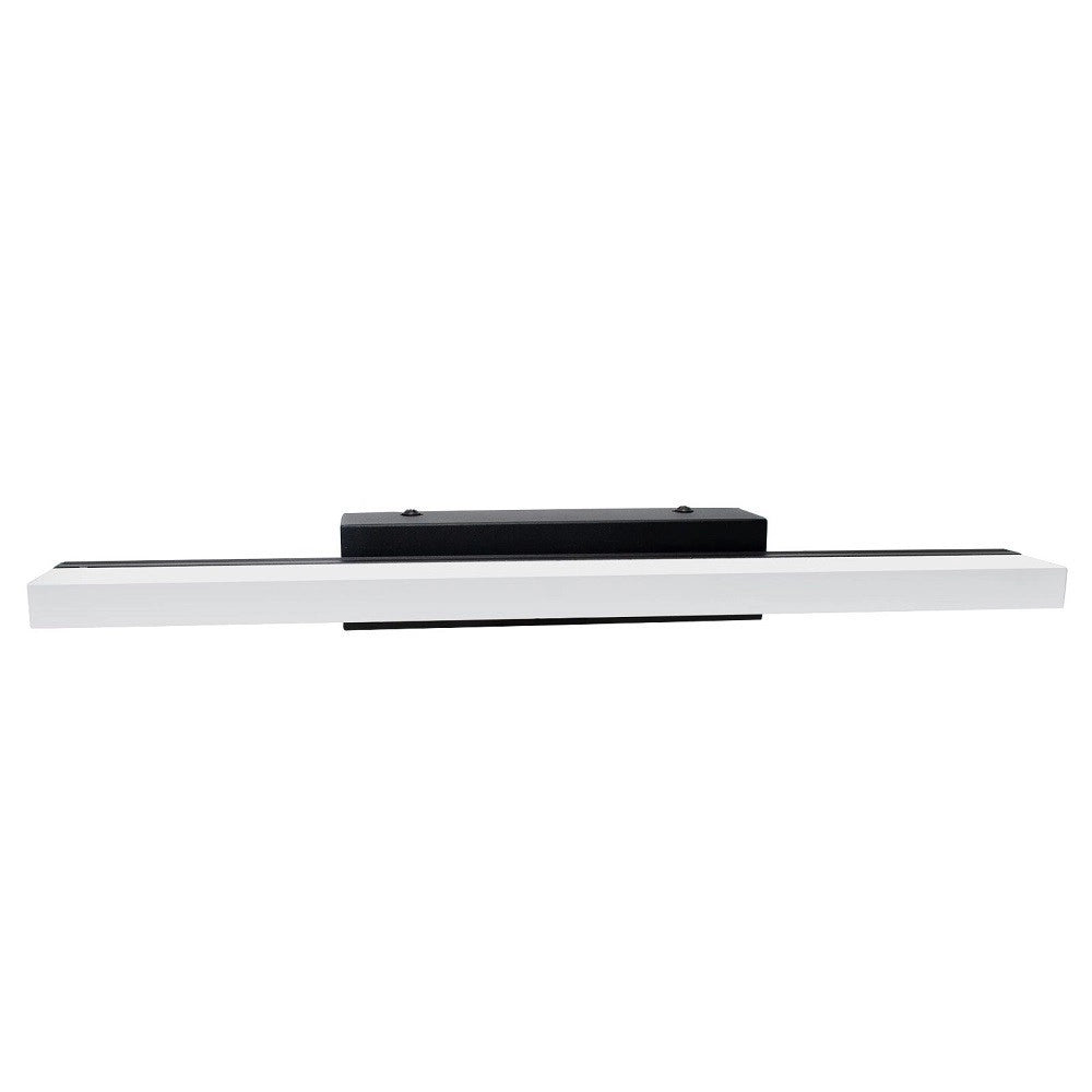 Trade Shop - Applique Moderno Nero Lampada Parete Led 9w 4000k Luce Specchio Bagno Vetro Satinato -