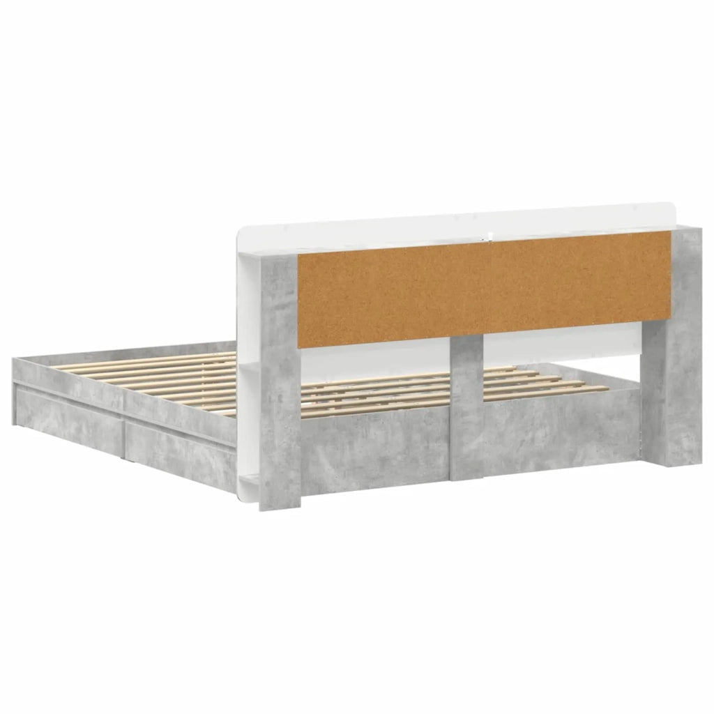 Telaio del letto con storage Grigio Cemento 200 x 200 cm 3433691