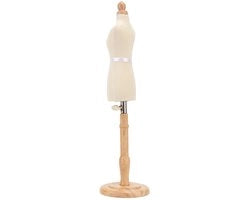 Manichino Professionale per Sartoria - Abito Femminile - Legno di Quercia - Base Circolare in Legno - Sostenibile - 3 Accessori - Manichino per Abbigliamento