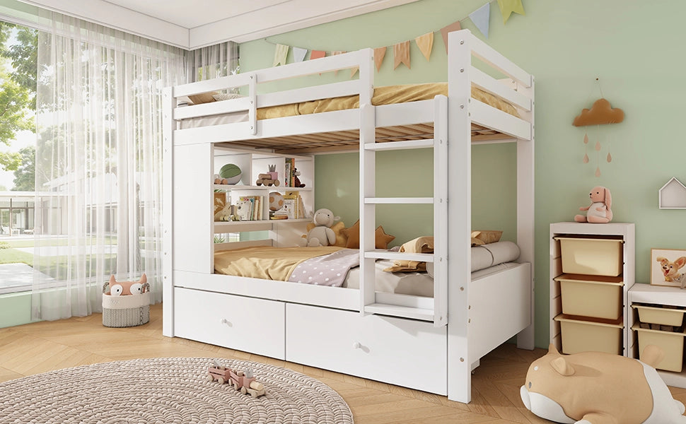 letto a castello legno bianco 90 x 200 cm